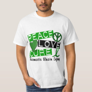Peace Love Cure Traumatic Brain Injury TBI T-Shirt