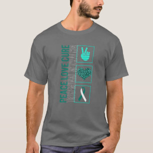 Peace Love Cure Trigeminal Neuralgia Awareness Rib T-Shirt