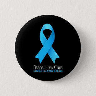Peace Love Cure Type 1 Diabetes Awareness T1d Diab 6 Cm Round Badge