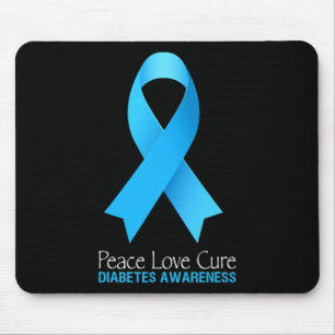 Peace Love Cure Type 1 Diabetes Awareness T1d Diab Mouse Mat