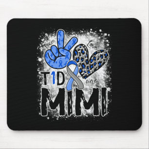 Peace Love Cure Type 1 Diabetes Awareness T1D Mimi Mouse Mat