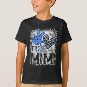 Peace Love Cure Type 1 Diabetes Awareness T1d Mimi T-Shirt