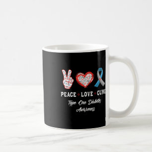 Peace Love Cure Type One Diabetes Awareness Men Wo Coffee Mug