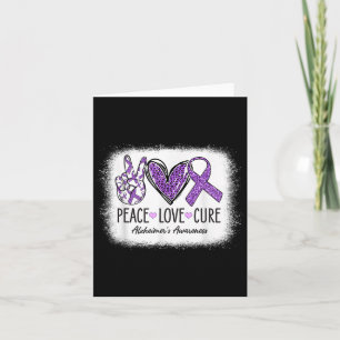 Peace Love Cure We Wear Purple For Heimers Awarene Card