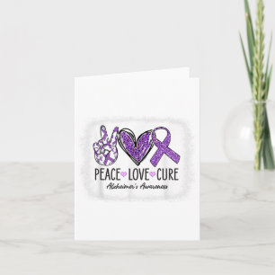 Peace Love Cure We Wear Purple For Heimers Awarene Card