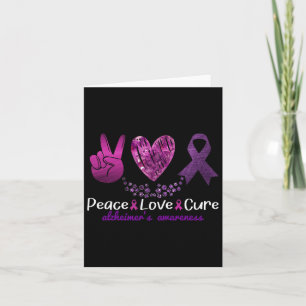 Peace Love Cure We Wear Purple Heimerheimers Aware Card