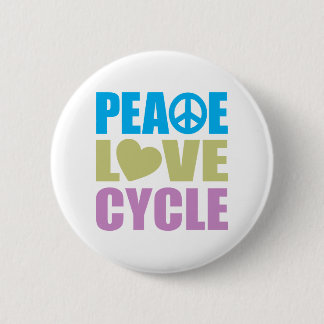 Peace Love Cycle 6 Cm Round Badge