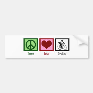 Peace Love Cycling Bumper Sticker