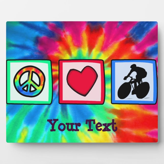 Peace, Love, Cycling Plaque (Front)