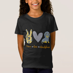 Peace Love Dachshund Dog Funny Dachshund Lover Gif T-Shirt