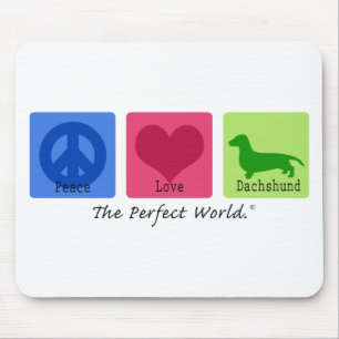 Peace Love Dachshund Mouse Mat