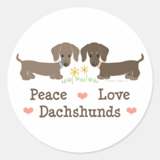 Peace Love Dachshunds Stickers