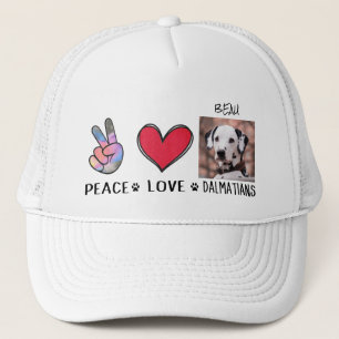 Peace Love Dalmatians Dog Lovers Trucker Hat