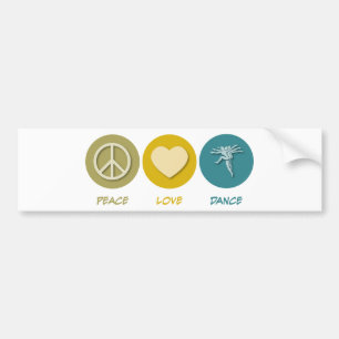 Peace Love Dance Bumper Sticker