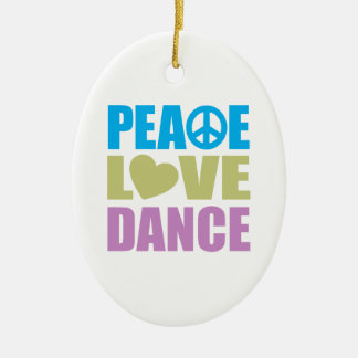 Peace Love Dance Ceramic Tree Decoration