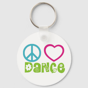 Peace Love Dance Key Ring