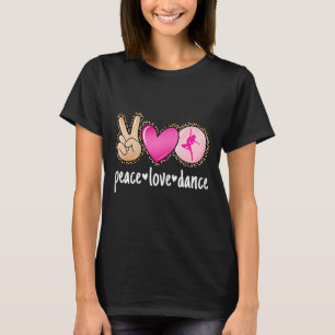 Peace Love Dance Leopard Print Mum Women Girls Dan T-Shirt