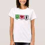 Peace Love Dance T-Shirt<br><div class="desc">A peace sign,  heart,  and a beautiful dancing couple makes a cute gift for a dancer.</div>