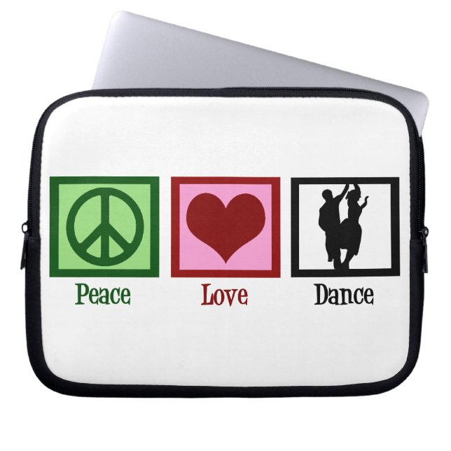 Peace Love Dancing Laptop Sleeve (Front)