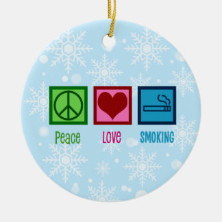 Peace Love Debate Team Ceramic Ornament smoking