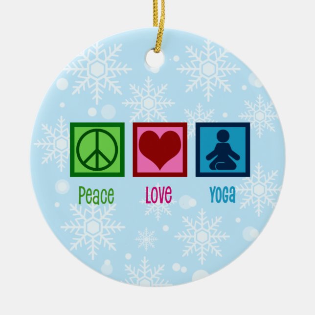 Peace Love Debate Team Ceramic Ornament yoga (Front)