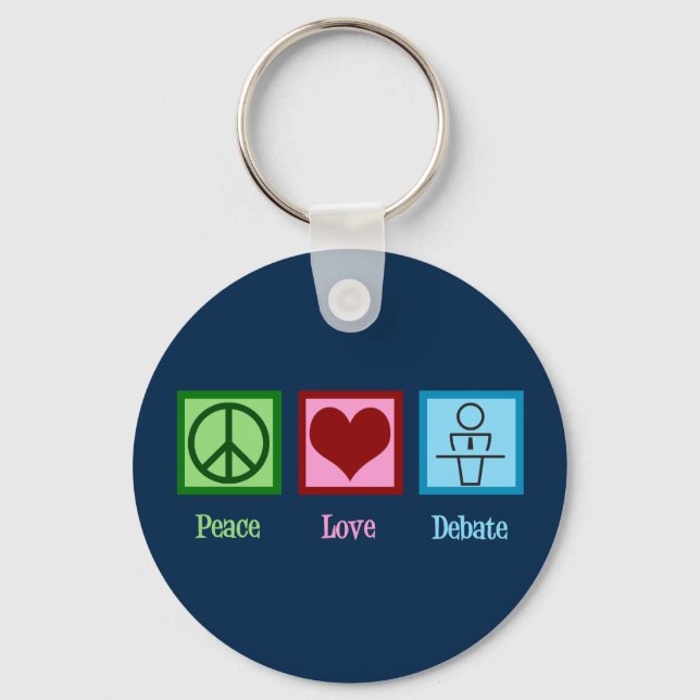 Peace Love Debate Team Key Ring (Front)