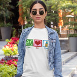 Peace Love Debate Team Women's T-Shirt<br><div class="desc">A great speech and debate team t-shirt with a peace sign,  heart,  and someone who stands behind a podium speaking. Peace Love Debate women's tee.</div>