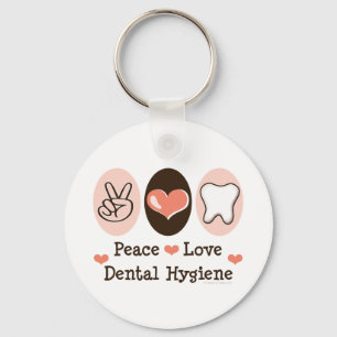 Peace Love Dental Hygiene Key Chain