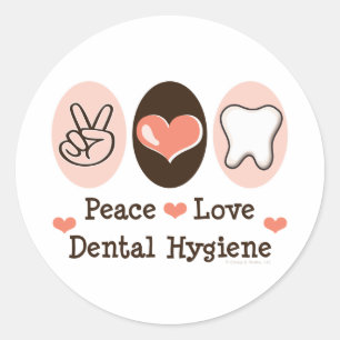 Peace Love Dental Hygiene Sticker