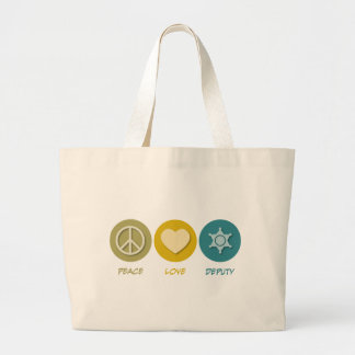 Peace Love Deputy Large Tote Bag