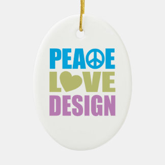 Peace Love Design Ceramic Tree Decoration