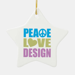 Peace Love Design Ceramic Tree Decoration