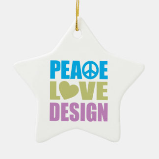 Peace Love Design Ceramic Tree Decoration