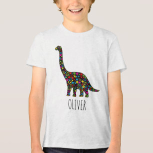 Peace & Love Dinosaur Silhouette Tri-Blend Shirt