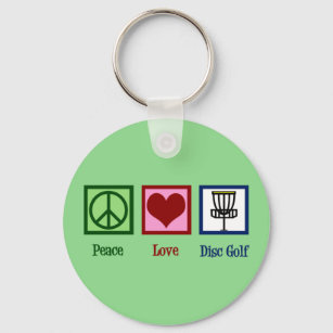 Peace Love Disc Golf Key Ring