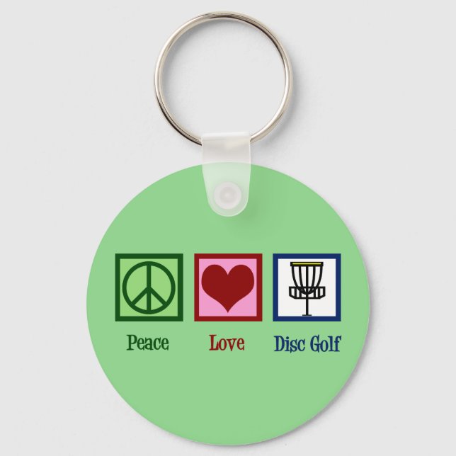 Peace Love Disc Golf Key Ring (Front)