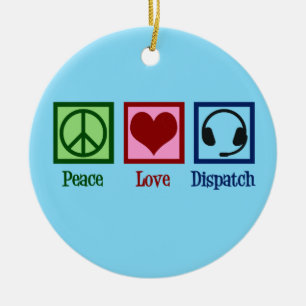 Peace Love Dispatch Ceramic Tree Decoration