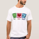 Peace Love Dispatch Operator Dispatcher T-Shirt<br><div class="desc">Peace Love Dispatch Operator gift with a peace sign,  heart,  and a pair of headphones for a dispatcher.</div>