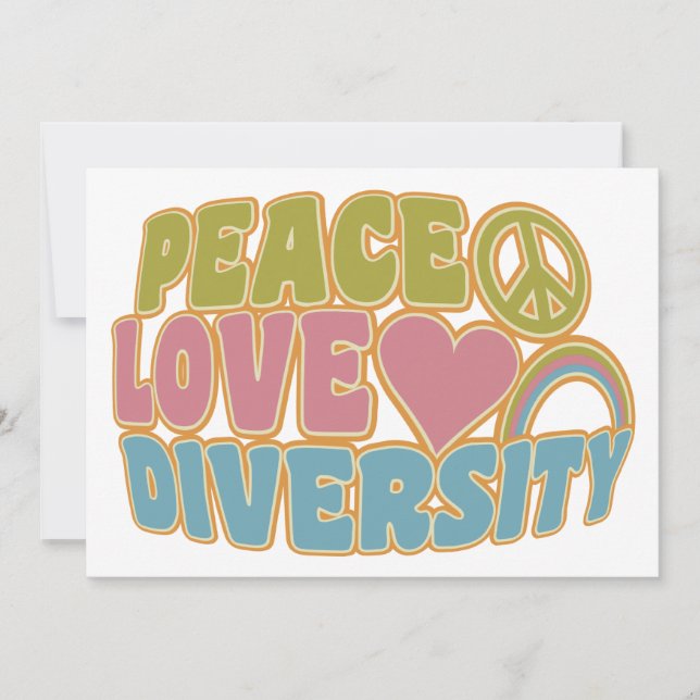 PEACE LOVE DIVERSITY custom announcement (Front)