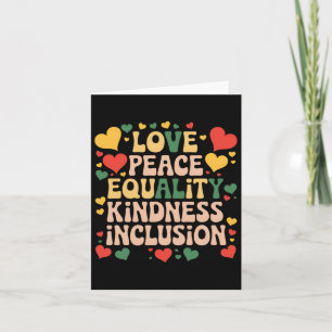 Peace Love Diversity Inclusion Black History Month Card