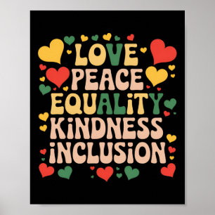 Peace Love Diversity Inclusion Black History Month Poster