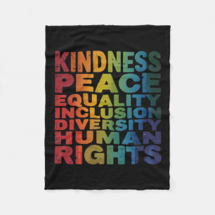 Peace Love Diversity Inclusion Equality Black Hist Fleece Blanket
