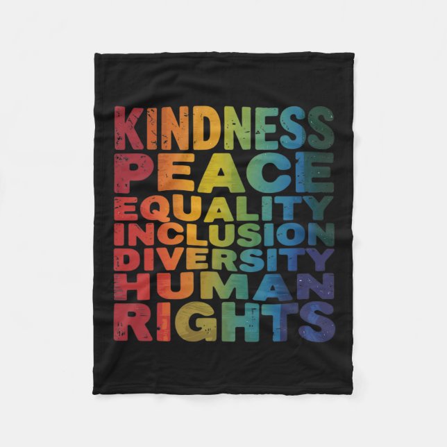 Peace Love Diversity Inclusion Equality Black Hist Fleece Blanket (Front)