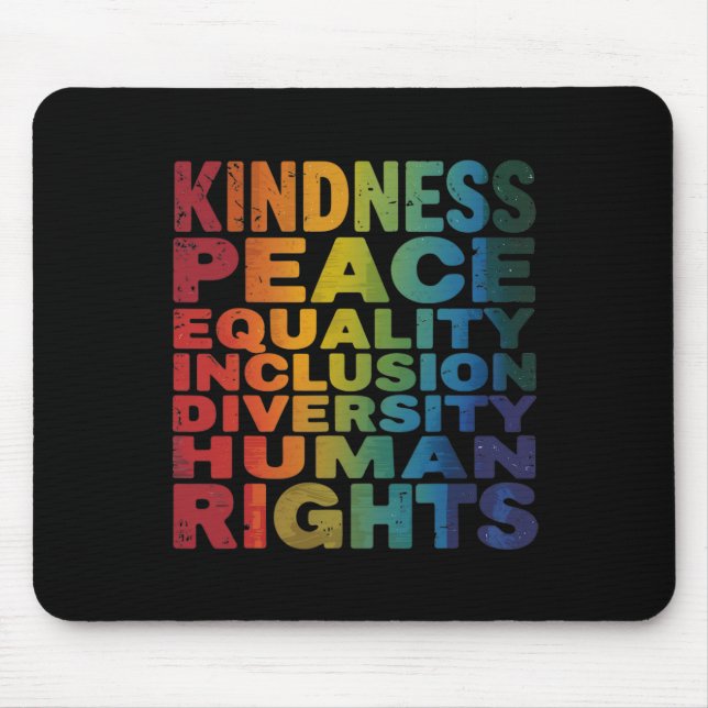 Peace Love Diversity Inclusion Equality Black Hist Mouse Mat (Front)