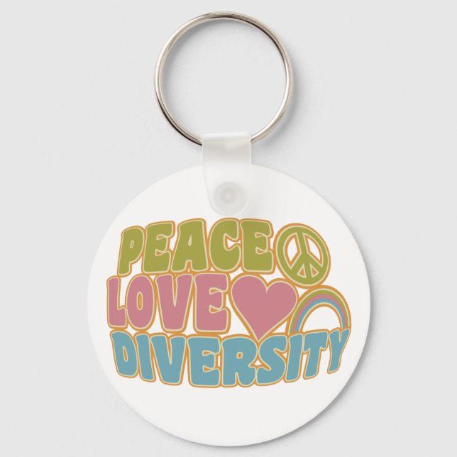 PEACE LOVE DIVERSITY key chain (Front)