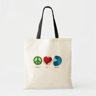 Peace Love & Dog Agility Tote Bag