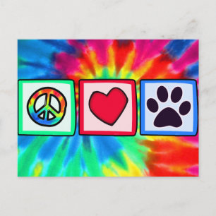Peace, Love, Dog; Pawprint Postcard