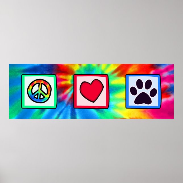 Peace, Love, Dog; Pawprint Poster (Front)