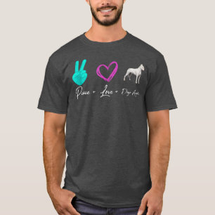 Peace Love Dogo Argentino Funny Dog Owner T-Shirt