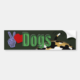 Peace love Dogs Bumper Sticker